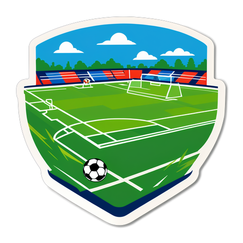 Diseño de un paisaje urbano de Bolívar con un campo de fútbol, destacando el partido entre Bolívar y Cerro