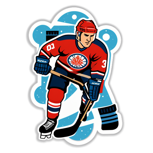 Nostalgisk ishockey klistermærke
