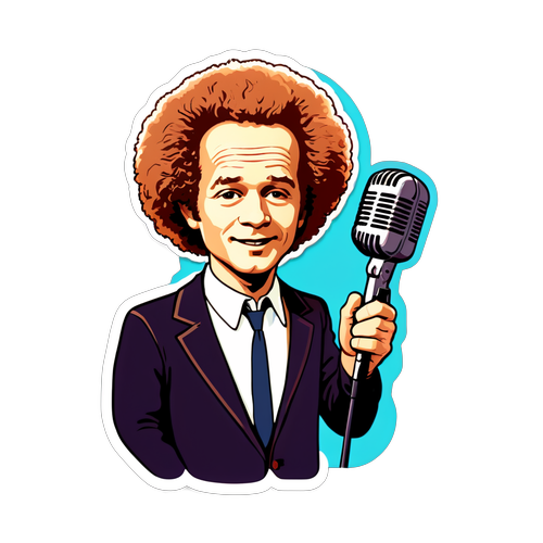 Stikkersjarm: Art Garfunkel i Retro-Stil med Den Magiske Mikrofonen!