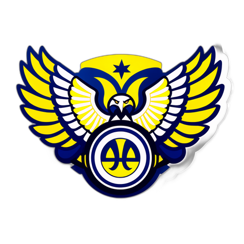 Logo Fenerbahçe s křídly, elegantní design pro fanoušky, barvy klubu