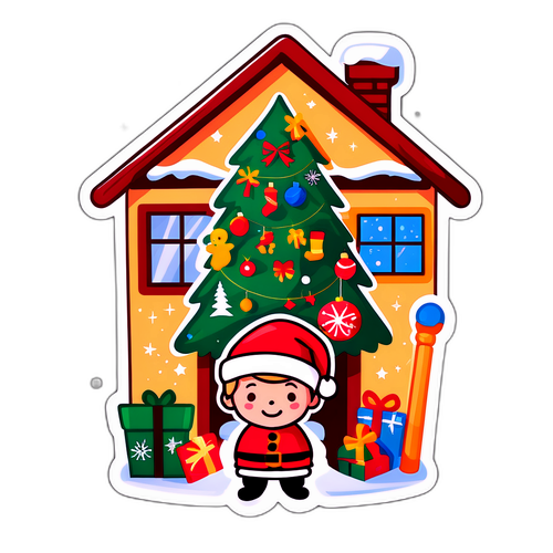 聖誕主題的家 Alone 貼紙