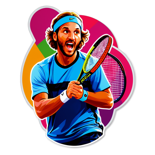 Autocollant sportif de Lucas Pouille