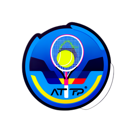 מדבקה עם רשת טניס וכדור לוגו של ATP Finals