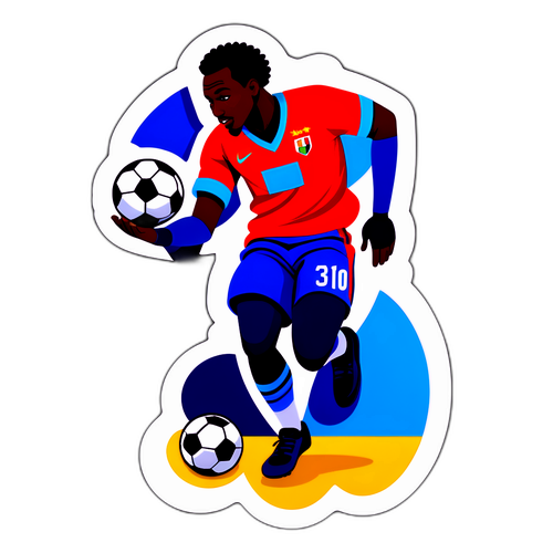 Autocollant créatif de Moïse Kouamé avec un ballon de football