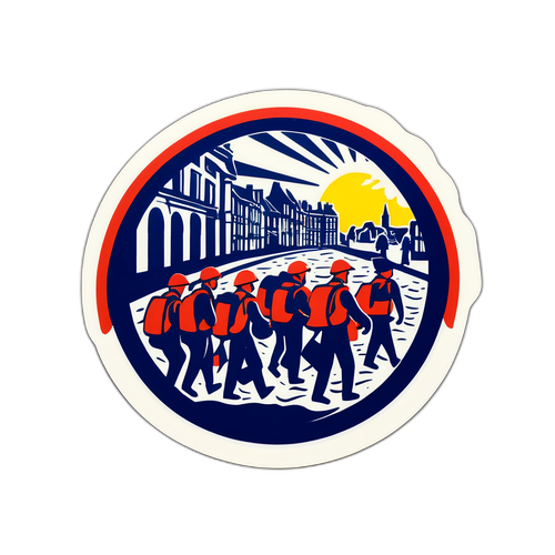 Sticker van de evacuatie van Esplanade Louvain la Neuve