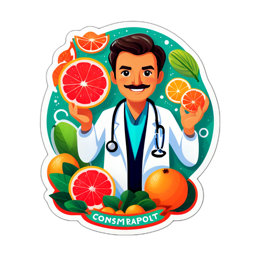 健康主題貼紙：葡萄柚醫生
