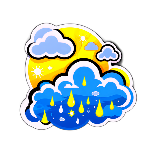 Vrolijke Weer-thema Sticker