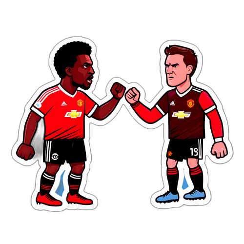 Kreativní koncept pro nálepku Man United versus West Ham