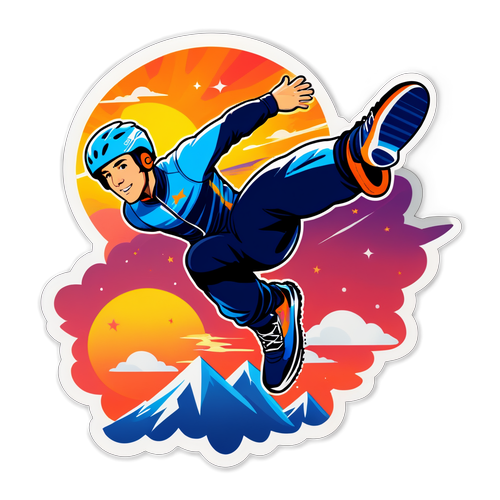 Josh Kerr's Incredible Leap: Reach for the Stars with This Stunning Sticker Design!