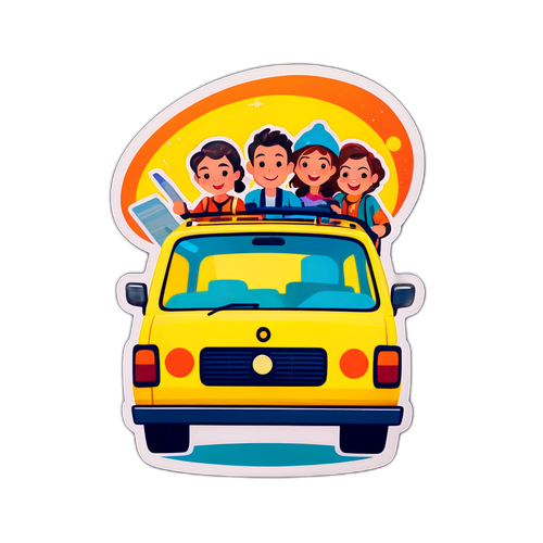 주말 여행 가는 캐릭터들