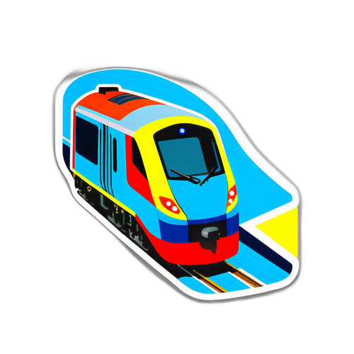 Autocollant thème Alstom avec éléments ferroviaires modernes