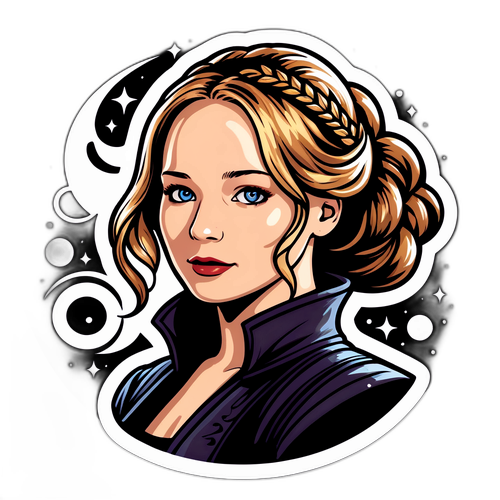 Stylizovaná postava Jennifer Lawrence v fantasy světě