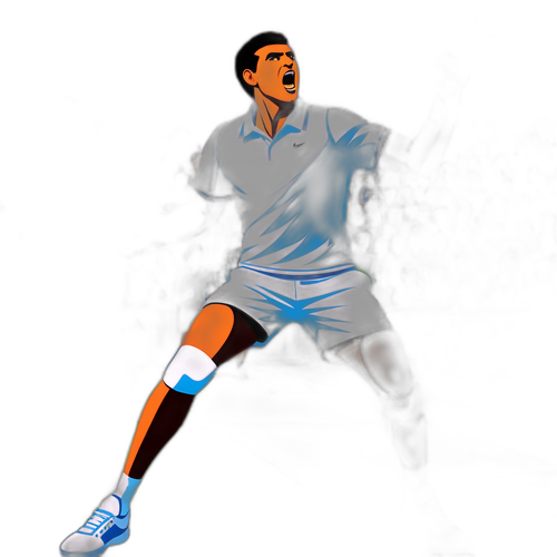 Masiglang Larawan ni Carlos Alcaraz sa Korte ng Tennis