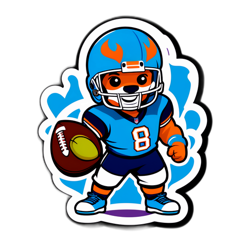 Whimsical NFL Game Day Mascot Sticker