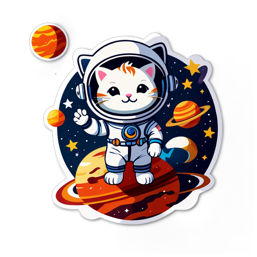 Il Gatto Astronauta Che Sta Conquistando Lo Spazio: Scopri Questo Adorabile Sticker Galattico!