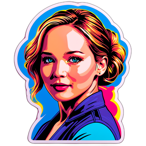 Pop-art portrett av Jennifer Lawrence