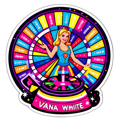 Playful Vanna White Wheel Sticker