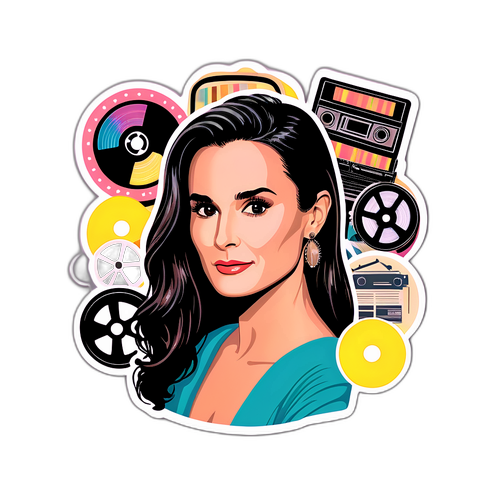 Elegancki i nostalgiczny naklejka Demi Moore z lat 90-tych