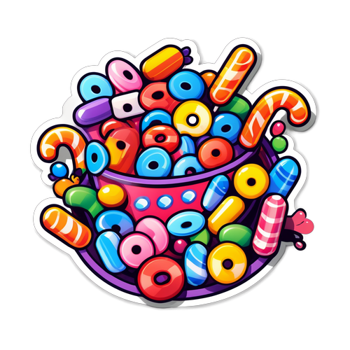 Adesivo Divertido de Lotofácil com Doces da Sorte