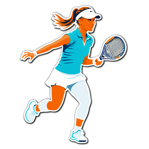 Die Energie der Champions: Barbora Krejčíková im Moment der Action! Unvergleichliche Tennis-Illustration, die Sie begeistern wird!