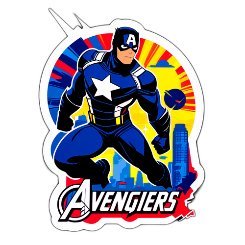 स्टिकर डिज़ाइन: एवेंजर्स का एक्शन दृश्य