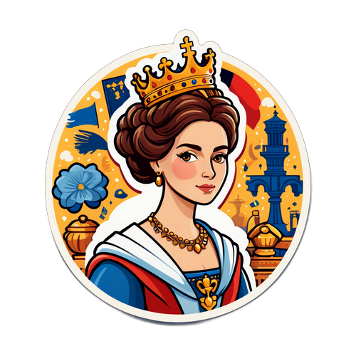 Illustrazione elegante di Elisabetta come regina