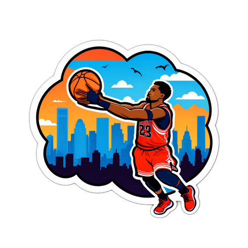 Alperen Sengun Shooting Basketball with Houston Skyline