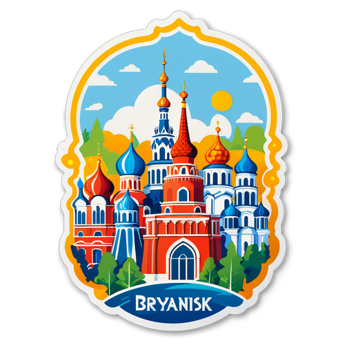 Ст sticker з іконичними структурами Брянська