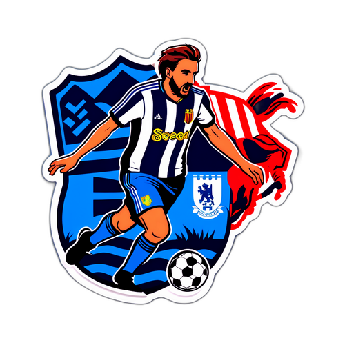 Hình dán logo Real Sociedad và cảnh bóng đá kịch tính