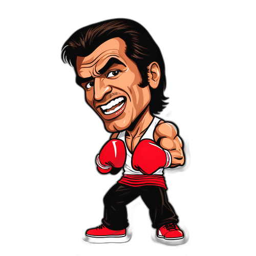 Caricatura de Nico Vázquez como 'Rocky'