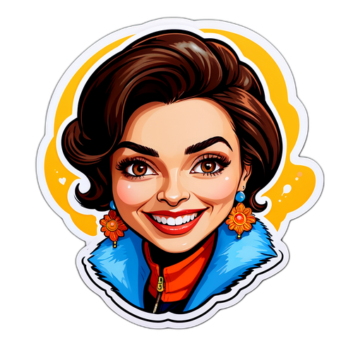 Autocolant cu portretul lui Irina Fodor