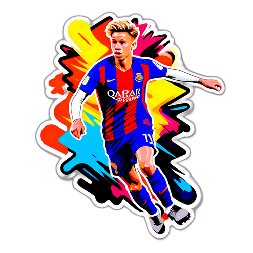Frenkie de Jong w ruchu w stylu graffiti