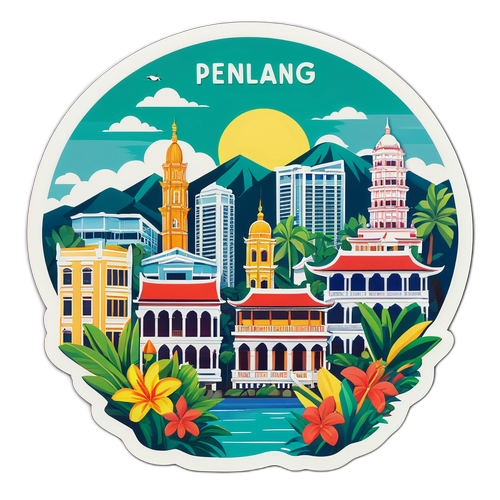 Farverig tegning af Penang