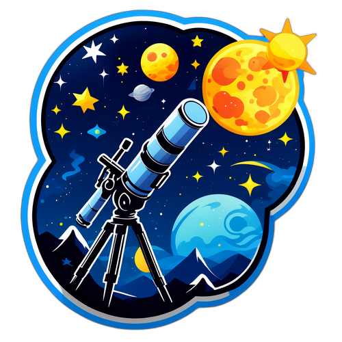 天文探索的神秘贴纸