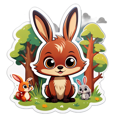 Schattige en cartoonachtige Samuel Bambi sticker
