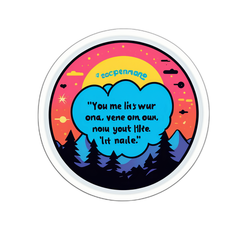 Sticker cu citat inspirațional