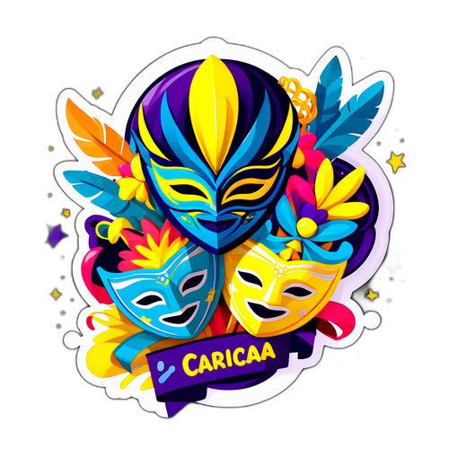 Sticker do Campeonato Carioca com Elementos de Carnaval