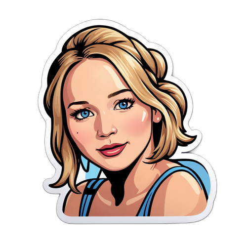 Witziger Cartoon von Jennifer Lawrence