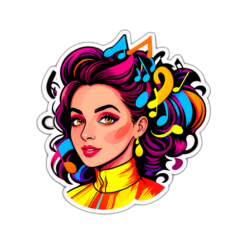 Renkli ve Enerjik Müzik Sticker'ı