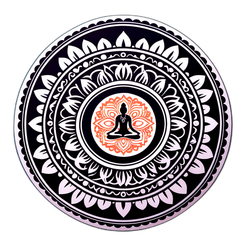 Sticker di Spiritualità Indiana con Mandala e Yoga