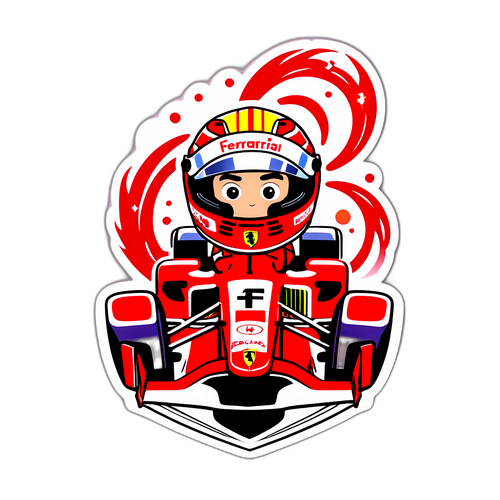 Samolepka Charlese Leclerca s logem Ferrari