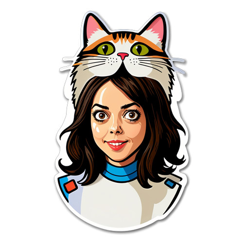 Aubrey Plaza Katt Sticker