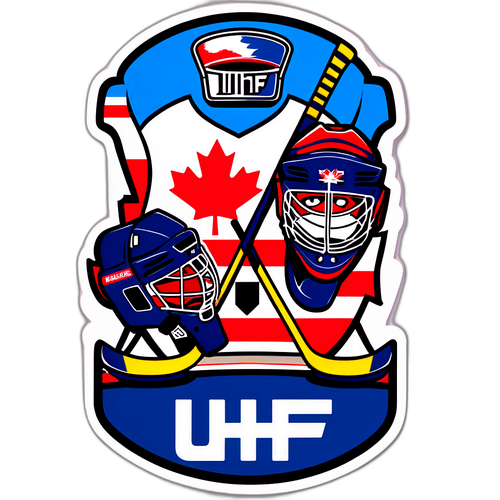 Návrh na nálepku s hokejovým vybavením