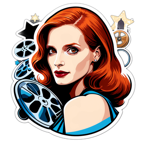 Illustrazione elegante dell'attrice Jessica Chastain