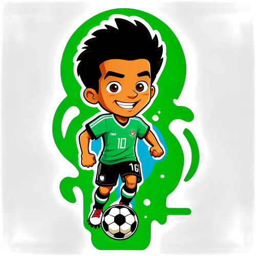 Stiker Ceria Pemain Sepak Bola