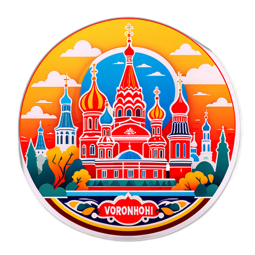Креативний наліпка з стилізованим зображенням Воронежа