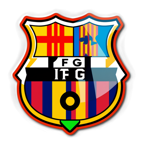 Sticker ya Rangi inayonyesha Alama ya Barcelona