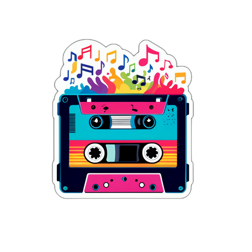 Retro kassettebånd med musiknoter