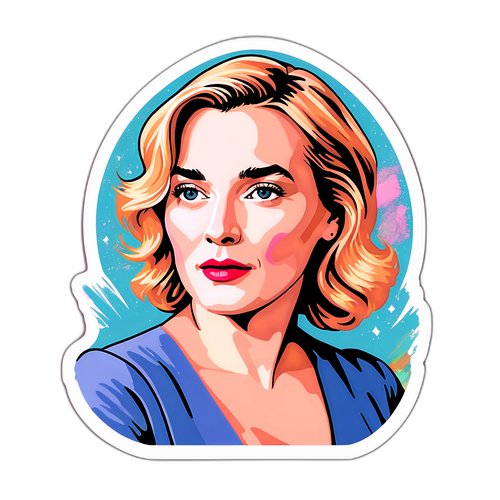 Sticker met Kate Winslet in Iconische Pose