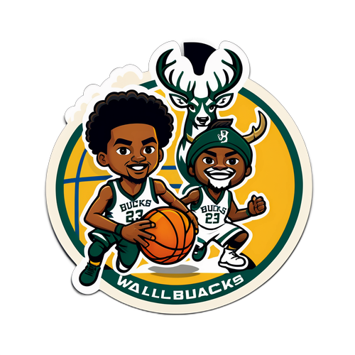 Autocollant de jeu de basketball entre les Bucks et les Warriors